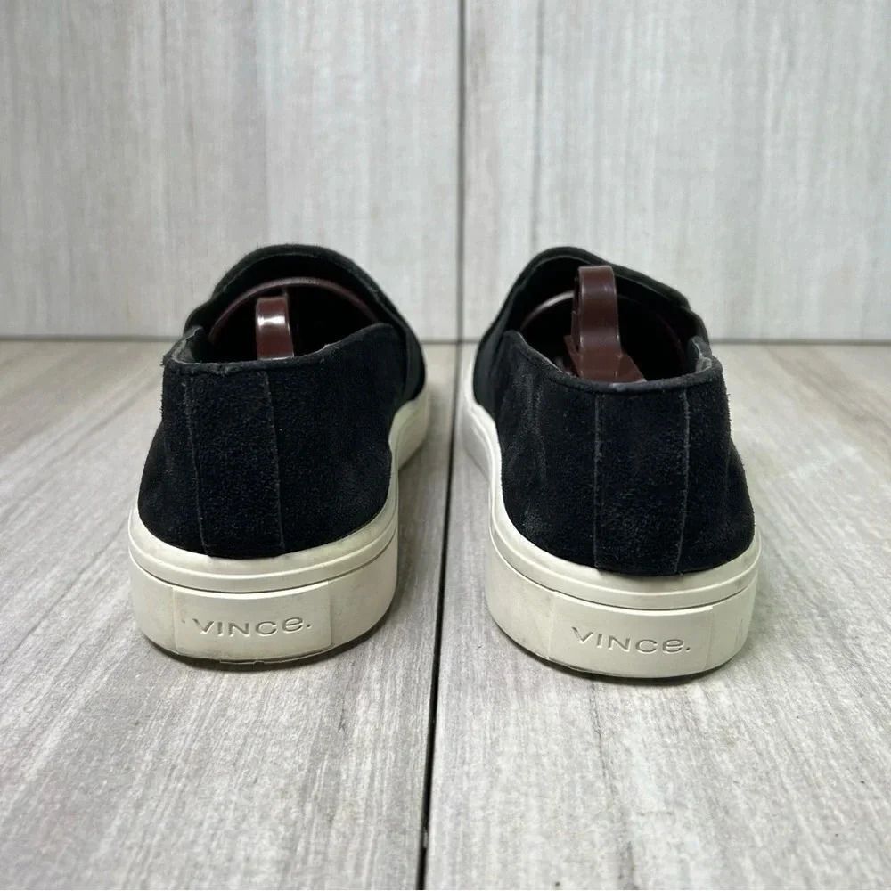 Vince Blair Warren Black Slip On Suede Sneaker Casual Shoes Womens Size 7 EUR 37 - Picture 7 of 10